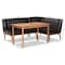 Baxton Studio Daymond Mid-Century Dark Brown Faux Leather and Walnut Brown Finished Wood 3-PC Dining Nook Set 186-11349-9305-Zoro - alternate 2
